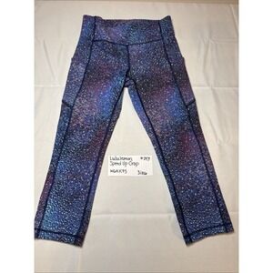 PREOWNED LULULEMON SPEED UP CROP LEGGING SIZE 6 MULTI COLOR EXCELLENT CONDITION